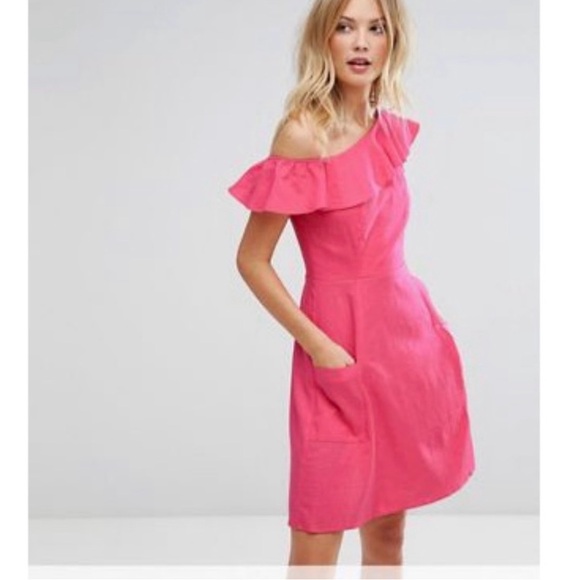 ASOS Dresses & Skirts - ASOS Tall One shoulder Ruffle Mini Sundress.US 6